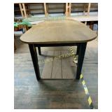 Wood Dining Table With Shelved Base