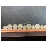 Ten 90% Silver Coins Dimes and Quarters