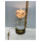 Milk Glass Table Lamp with Prisms