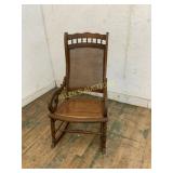 Wooden Rocking Chair with Caned Seat