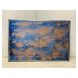 Blue and Gold Abstract Acrylic Wall Art