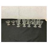 12 Etched Glass Stemware Pieces