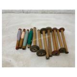 12 Vintage Wooden Textile Bobbins
