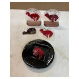 5 pieces  including Glass Rodeo Horse Plaques