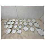 69-Piece Dinnerware Set, Blue Floral Pattern