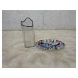 2 Glassware Set: Vase and Fused Bowl