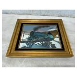 Framed Painting of Steam Locomotive