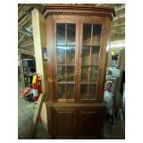 Corner Cabinet with Glass Panel Doors
