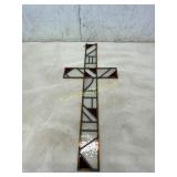 Stained Glass Cross With Geometric Design