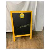 Yellow Framed A-Frame Chalkboard Sign