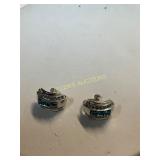 Sterling Silver Earrings with Blue Stones