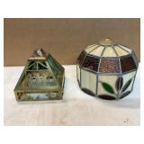 Two Stained Glass Light Fixture Covers
