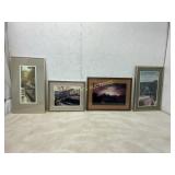 Four Framed Landscape Artworks