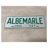 Albemarleï¿½ Green on White License Plate