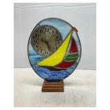 Stained Glass Nautical-Themed Clock