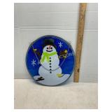 Round Stained Glass Snowman