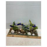 Stained Glass Floral Arrangement on Glass Base