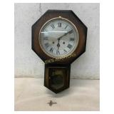 Octagonal Wooden Regulator Wall Clock