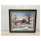 Framed G. Carson Winter Scene Print