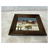 Framed Barn Scene Print