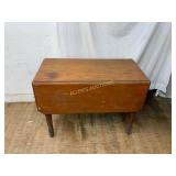 Wood Drop-Leaf Table with Turned Legs