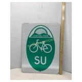 Central Park Bicycle Sign with SU Markings