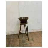 Wooden Pedestal Stand with Removable Bowl