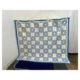 Blue and White Hand-Pieced Quilt