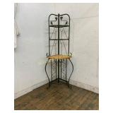 Metal Corner Shelf With Wood Accent