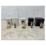 5 Hummel Figurines and Annual Bells with Boxes
