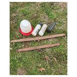 Rustic Metal Farm Tools and waterers