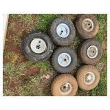 Lot of Seven Used Utility Tires with Rims