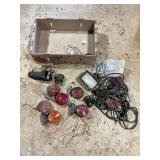 Box of Automotive Lights and Electrical Components