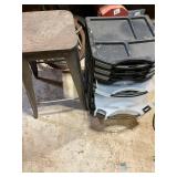 Metal Stool and Plastic Drawer Organizer