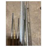 Assorted Metal piano hinges ï¿½and Straight Edge