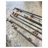 Assorted Steel Pipe Clamps with Adjustable Jaws