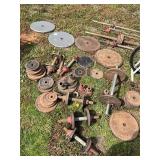 Lot of Weightlifting Equipment and Exercise Bike