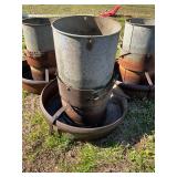 Three Metal Poultry Feeders