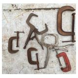 Assorted Metal Clamps and Locking Pliers