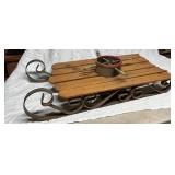 Wood and Metal Decorative Sled