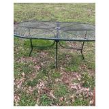Black Metal Mesh Outdoor Table