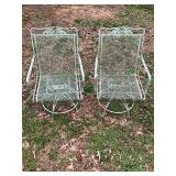 Pair of Metal Mesh Patio Chairs
