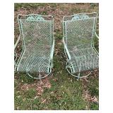 Pair of Metal Mesh Outdoor Rocking Chairs