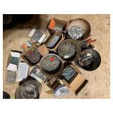 Assorted Nails, Screws, and Fasteners in Container