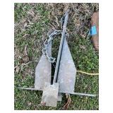 Two Metal Boat Anchors, Hooker and Fluke Styles