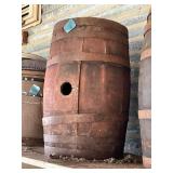 Wooden Barrel With Circular Opening