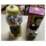 Yellow Gumball Machine With Marbles and Betty Boop