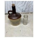 Jack Danielï¿½s Ceramic Jug with Clear Glass Bottle