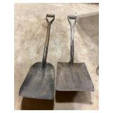 Pair of Metal Shovels with Wooden Handles