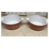 Pair of Vintage Pyrex Orange Cinderella Bowls